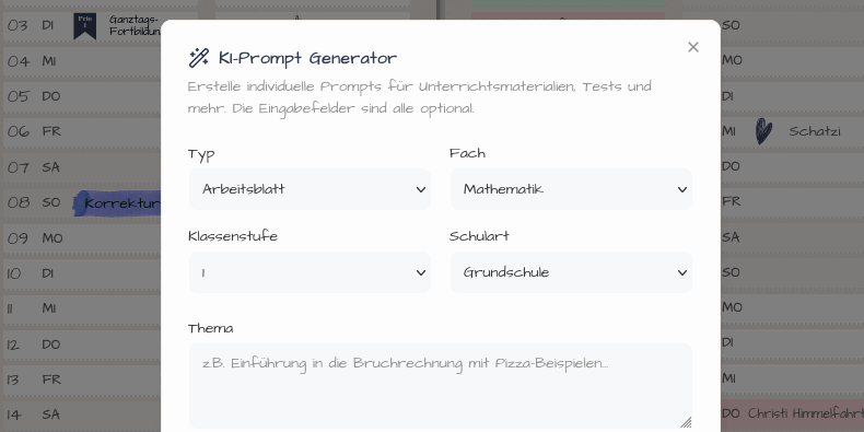 Vorschau für KI direkt im Planer